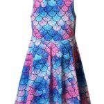 Matching Girls&Dolls Mermaid Dresses Kids American Girls 18 inch Doll Clothes 6-7Y