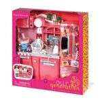 Our Generation by Battat- Gourmet Kitchen (Pink)- Toy, Kitchenette & Accessories for 18″ Dolls- Age 3 Years & Up