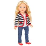 Journey Girls 18 Doll – Meredith(Black-and-White Striped Cardigan/Polka-Dot Pants)