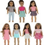 PZAS Toys American Girl Doll Clothes Wardrobe – 7 Outfits, Fits 18″ Doll Clothes