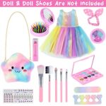 UNICORN ELEMENT 15 Pcs 18 Inch Girl Doll Accessories Clothes Makeup Set – Doll Dress with Makeup Stuff for My Our Life Journey Generation Girl Doll Clothes and Accessories