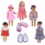 Luckdoll 5pcs Stylish Doll Outfits Clothes Set +2 Pairs Shoes Fit 18 inch American Girl Doll,My Life Doll,Our Generation and Journey Girls Dolls