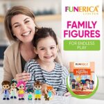 FUNERICA Family Figures Set – Dollhouse People Dolls Featuring Dad, Mom, Sibling Boys, Girls, and Puppy Dog Pet – Little People Toys Play Doll House Accessories – Kids Toy House Play Figure Playsets