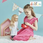 DOLLFUN Career Girls 18 inch Fashion Doll Set Sally(Doctor in Sydney) Fashion Dress Up Doll with Hair for Styling, Clothes, Shoes and Accessories. Blonde Hair and Blue Eyes, Caucasian
