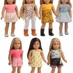 sweet dolly 18 Inches Doll Clothes, 7 Outfits Mixed Matching for American Girl Doll, Our Generation Doll, Journey Girl Doll