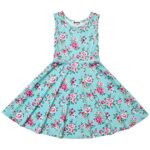 Jxstar America Doll & Girl Matching Flower Dresses 18 inch Dolls & Kid Clothes Outfits