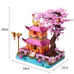 LUKHANG New Architecture: Enjoy Sakura Pavilion Building Set Model Kit and Gift for Kids and Adults, Micro Mini Block 1810 Pieces?with Color Package Box?