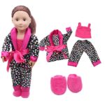 WensLTD Clearance! 5Pcs Lovely Pajamas Set Clothes Shoes for 18inch American Girl Our Generation Dolls (Hot Pink)