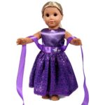 18 Inch Doll Clothes – Beautiful purple Dress with Dots Outfit Fits 18″ American Girl Dolls, My Life Doll, ZKB07