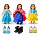 Oct17 Fits Compatible with American Girl 18″ Princess Dress 18 Inch Doll Clothes Accessories Costume Outfit 3 Sets