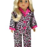 Doll Clothing for 18 Inch Doll Pajama Set & Doll Slippers, 3 Pc. Set Fits 18 Inch American Girl Dolls and More! Stylish Matching Slippers and Doll PJ’s in Satin Animal Print, My Doll’s Life