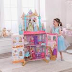 KidKraft Disney Princess Dance & Dream Wooden Dollhouse, Over 4-Feet Tall with Sounds, Spinning Dance Floor and 20 Play Pieces, Gift for Ages 3+ , Pink