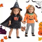 sweet dolly Doll Clothes Accesories Halloween Pumpkin Witch Costume Pumpkin Suit Set for American 18 inch Girl Doll