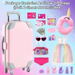 GIFTINBOX 29PCS American 18 Inch Girl Doll Clothes and Accessories-Travel Play Set for Dolls, American Doll Stuff with Clothes, Luggage, Swimsuit, Wallet cashes… Gifts for Girls Birthday, Christmas
