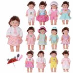 Huang Cheng Toys 12 Pcs Set Handmade Lovely Baby Doll Clothes Dress Outfits Costumes for 14 to 15-inch Doll Cloth Hat Cap Umbrella Mirror Comb Girl Christmas Birthday Gift for Little Girl