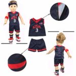 Dreamgirl World Collections 7 Pcs 18-Inch Doll-Clothes-Accessories Basketball Set – Including Top, Shorts, Basketball, Socks, Headband, Wristband, and Shoes Fits American-Girl Doll,My Life As Doll