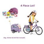 American Girl MY AG 4 Piece Lot TRAIL BIKE, TRAIL ACCESSORIES, PET TRAILER, CYCLING OUTFIT for 18 Inch Dolls