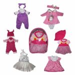 Huang Cheng Toys Playset Pack of Doll Alive Baby Dress Clothes 6 Pieces for 12 Inch American Doll with 14 Pieces Doll Accessories .
