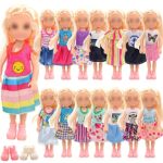 Miunana 12 pcs 4 Inch Chelsea Girl Doll Clothes Dress Outfits and Shoes for 11.5 Inch Girl’s Sister 4″ Doll Clothing